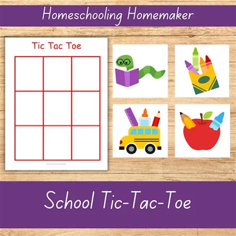 Best Back To School Tic Tac Toe Game - Homeschooling Homemaker