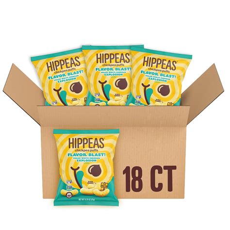 Hippeas Chickpea Puffs, Flavor Blast: Vegan White Cheddar Explosion, 0. ...