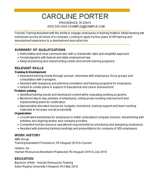 Professional Training & Development Resume Examples | LiveCareer
