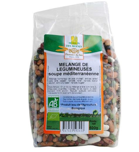 Mélange de légumineuses soupe méditerranéenne BIO, Moulin des Moines ...