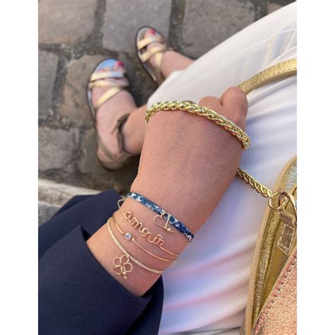 bracelet rush with the word Amour in gold | Padam Padam