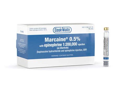 Marcaine (Bupivacaine) 0.5% With EPI 1:200,000 1.8ml 50/box