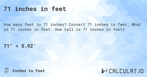 71 inches in feet - Calculatio