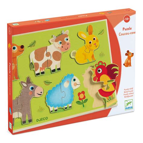 Djeco Coucou Cow Toddler Puzzle – Little Earth Nest