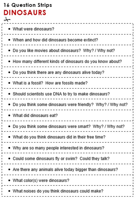Dinosaur Questions