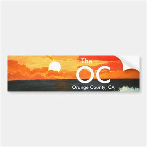OC Orange County California Bumper Sticker Art | Zazzle