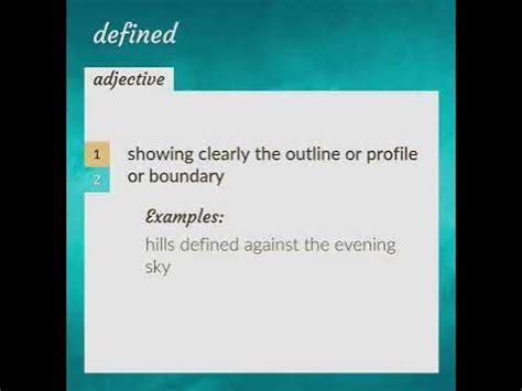 Defined | meaning of Defined - YouTube