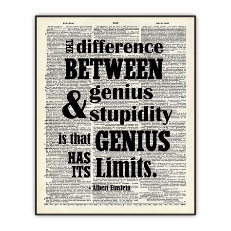 Albert Einstein Quote, Funny Quote, Ispirational Wall Decor, Dictionary ...