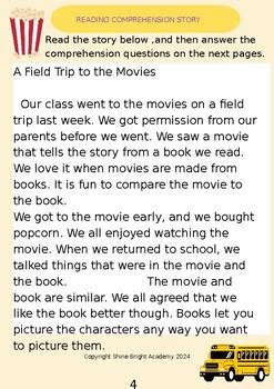 Reading Comprehension Stories Grade 2 by Shine Bright Academy | TPT