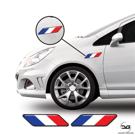 French Flag Side Wing Euro Car Vinyl Decal Stickers | Concept Graphics