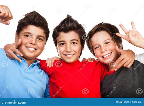 Three Happy Boys Stock Photo - Image: 59218131
