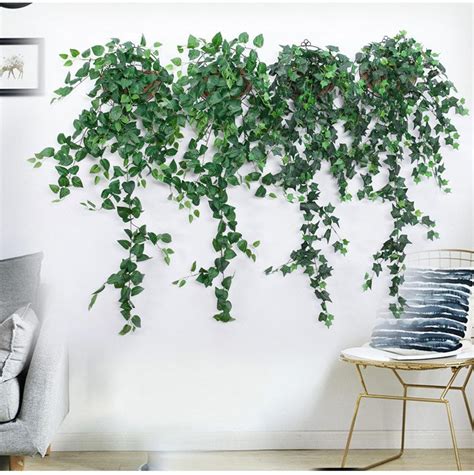 Faux Outdoor Hanging Plants Indoor Artificial Plants Wall Decor Ivy ...