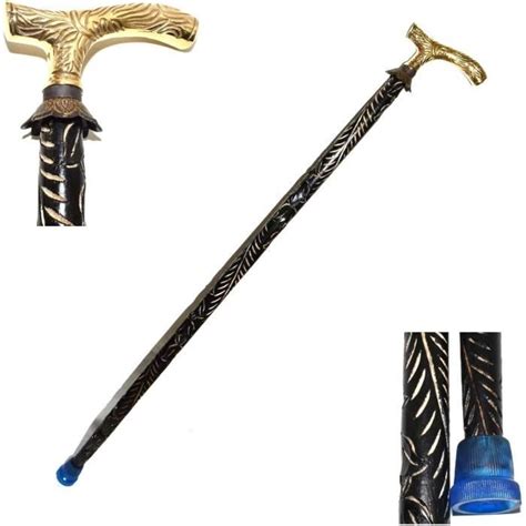 Canne De Marche En Laiton Pour Homme Avec Poignée En Bois Robuste Et ...