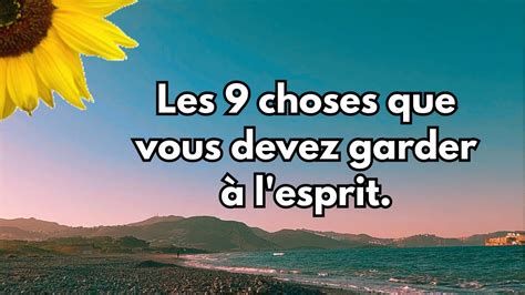 Les 9 choses que vous devez garder toujours à l'esprit - Pensées ...