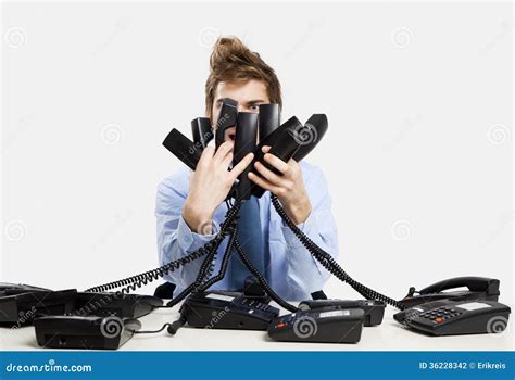 Answering calls stock photo. Image of background, handsome - 36228342