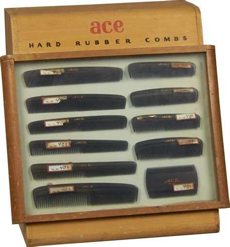 Ace Hard Rubber Combs Countertop Display Case w/ Combs