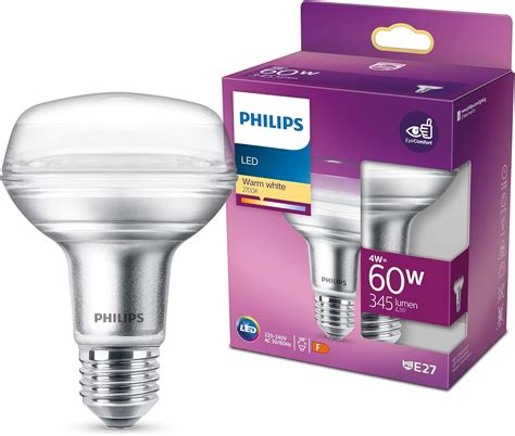 Philips LED Premium Classic Reflector R80 Light Bulb [E27 Edison Screw ...