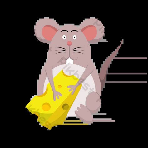 Bundle Of Isolated Cute Rat And Cheese Cartoon Characters Flat Vector ...
