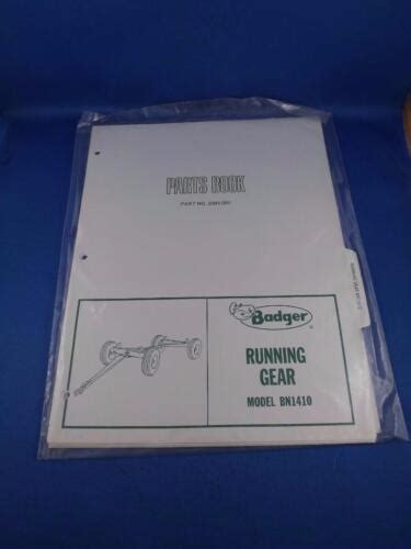 BADGER RUNNING GEAR PARTS BOOK MODEL BN 1410 NEW SEALED IN PLASTIC | eBay