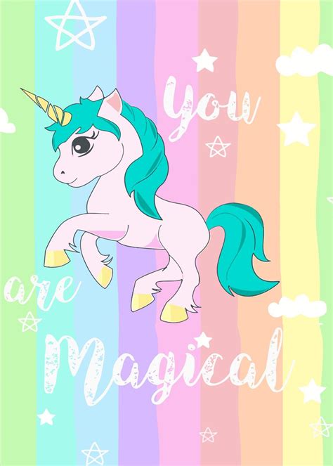 'Unicorn you are magical' Poster, picture, metal print, paint by Space ...
