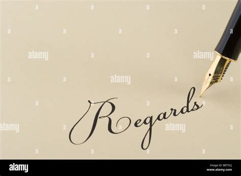 Inscription Regards Stock Photo - Alamy