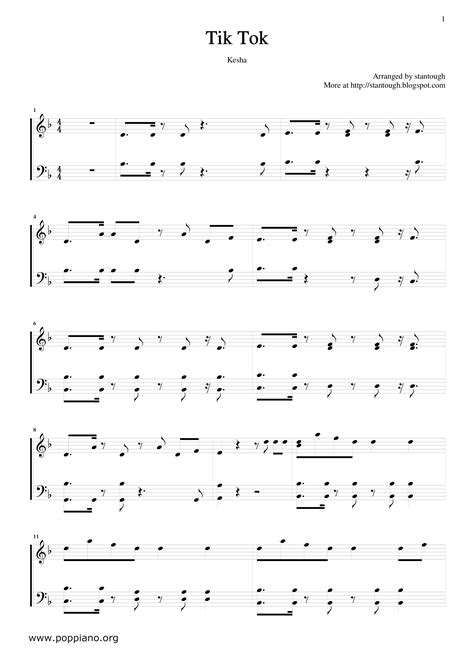 tik tok | Sheet Music | Piano Score Free PDF Download | HK Pop Piano ...