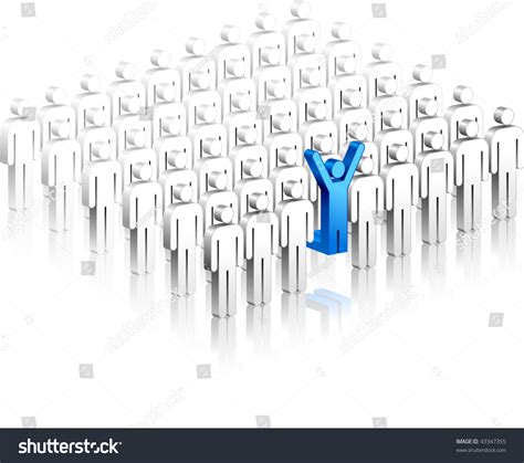 Happy Stick Figure Among Many Original Stock Vector (Royalty Free ...
