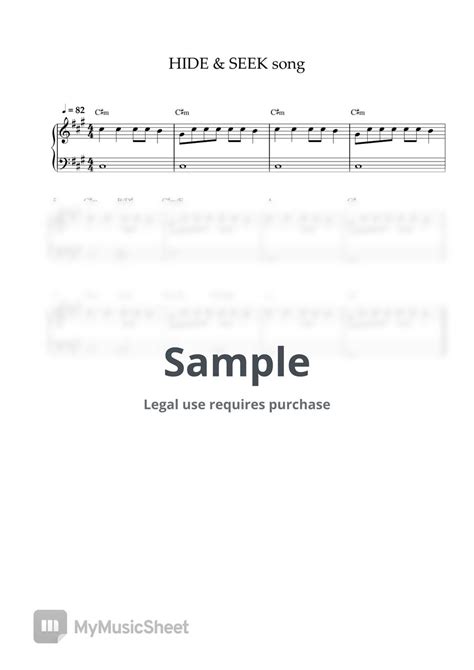 HIDE & SEEK song (EASY PIANO SHEET) Sheet Music by PP