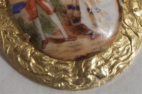 Rare 2.25 Limoges necklace pendant in unusual gold metal | Etsy