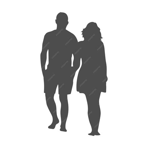Silhouette D'un Homme Et D'une Femme Un Homme Et Une Femme Se Tiennent ...