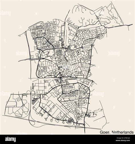 Street roads map of GOES, NETHERLANDS Stock Vector Image & Art - Alamy