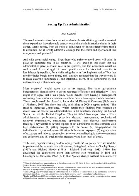 Sexing Up Tax Administration | Journal of Tax Administration