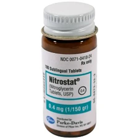Nitrostat Nitroglycerin 0.4 mg Tablet, 100/Bx | Dealmed Medical Supplies