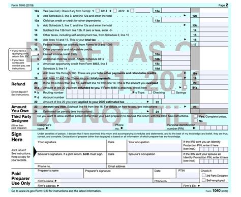 2019 form 1040 sr instructions