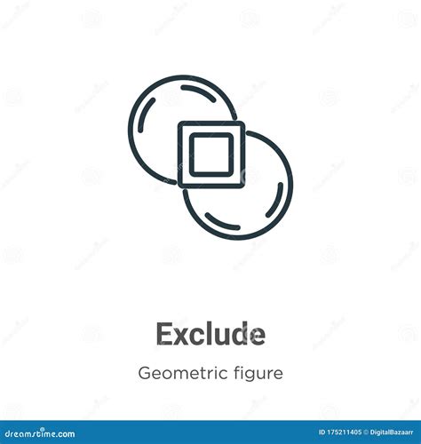 Exclude Outline Vector Icon. Thin Line Black Exclude Icon, Flat Vector ...