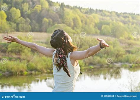 Free Happy Woman Enjoying Nature. Beauty Girl Outdoor Stock Photo ...