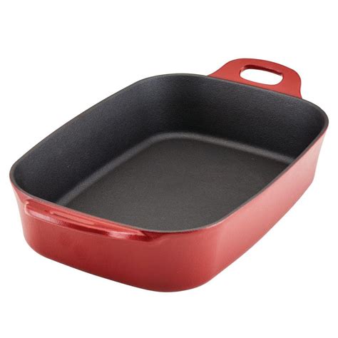 Rachael Ray Nitro Cast Iron 9 in. x 13 in. Red Rectangle Cast Iron ...
