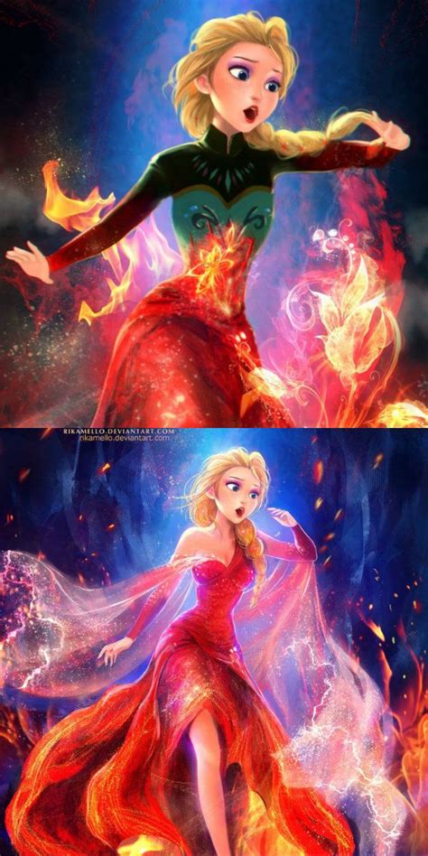 Elsa the fire queen #frozen | Disney princess artwork, Disney princess ...