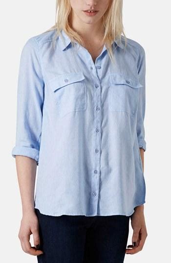 Topshop Chambray Utility Shirt | LookMazing