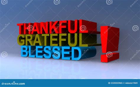 Thankful Grateful Blessed on Blue Stock Illustration - Illustration of ...