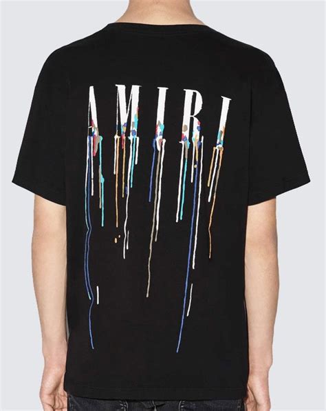 Amiri Black Paint Drip Core Logo T-Shirt | SPLY