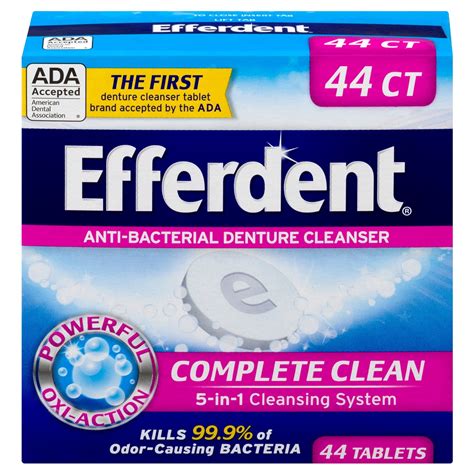 Efferdent Anti-Bacterial Denture Cleanser, 44 Tablets - Walmart.com ...