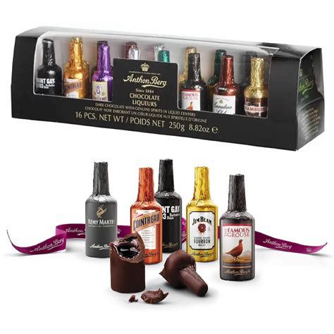 Anthon Berg Liqueur Chocolates Gift - Luxury 16 Dark Chocolate Liqueurs ...