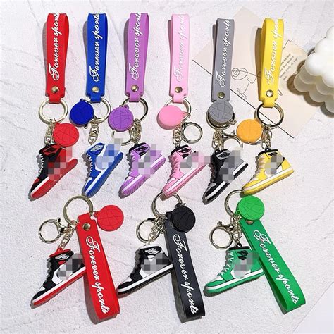 Basketball Sneaker Shoe Keychain Cartoon Kawaii 3d Pvc Anime Key Chain ...