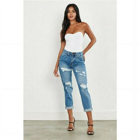 High Waisted Boyfriend Jeans - Walmart.com