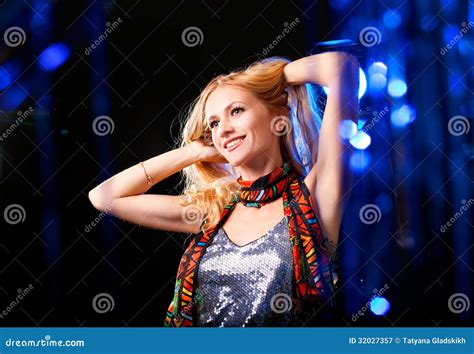 Dancing woman stock image. Image of color, beauty, happiness - 32027357