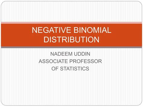 Negative binomial distribution | PPTX