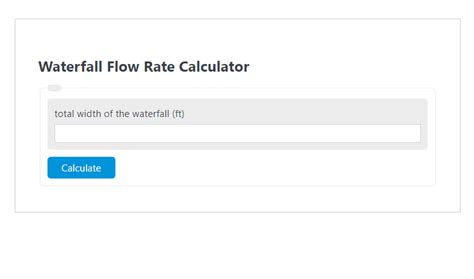 Waterfall Flow Rate Calculator - Calculator Academy