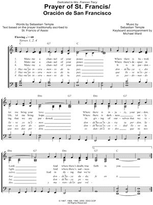 prayer of st.francis Sheet Music to download and print