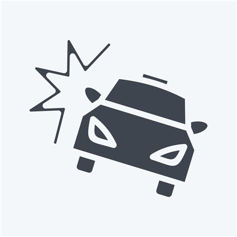 Icon Car Crash. suitable for Automotive symbol. glyph style. simple ...